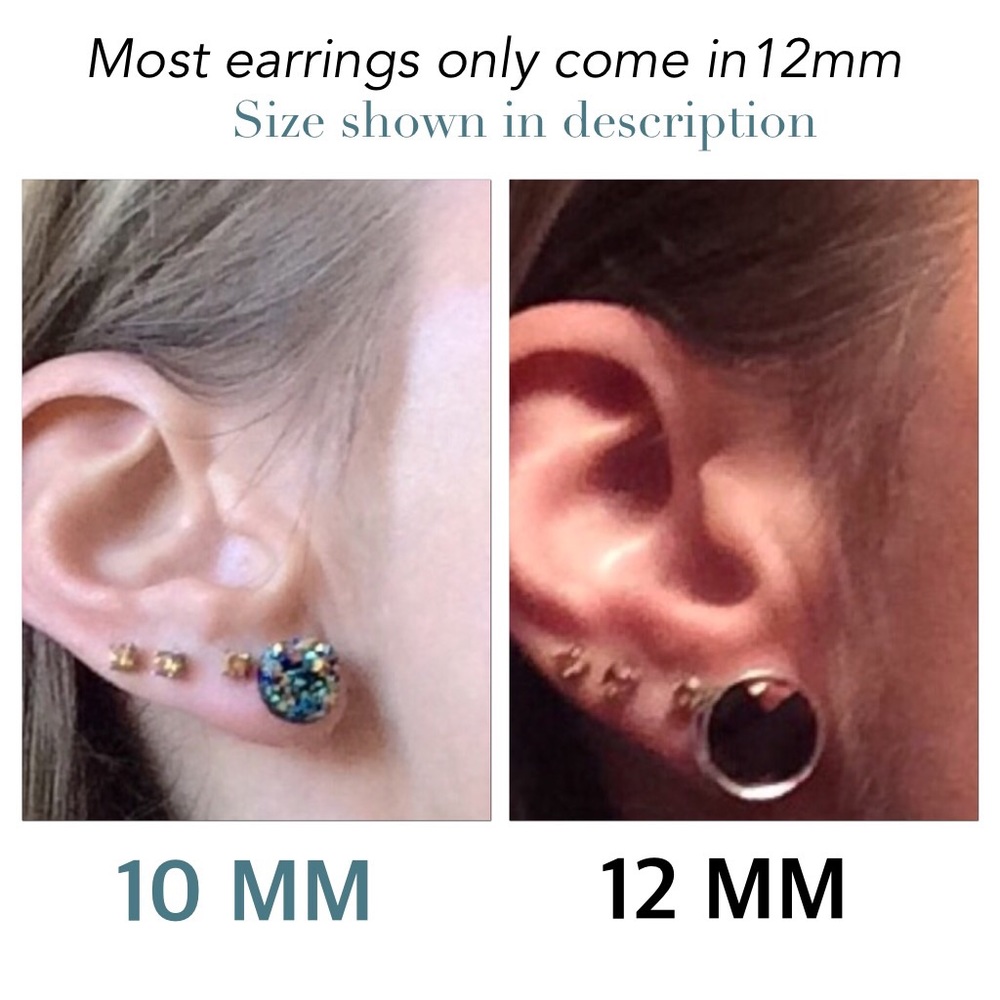 3 for 15🎀 small teal faux druzy black studs - Picture 6 of 7